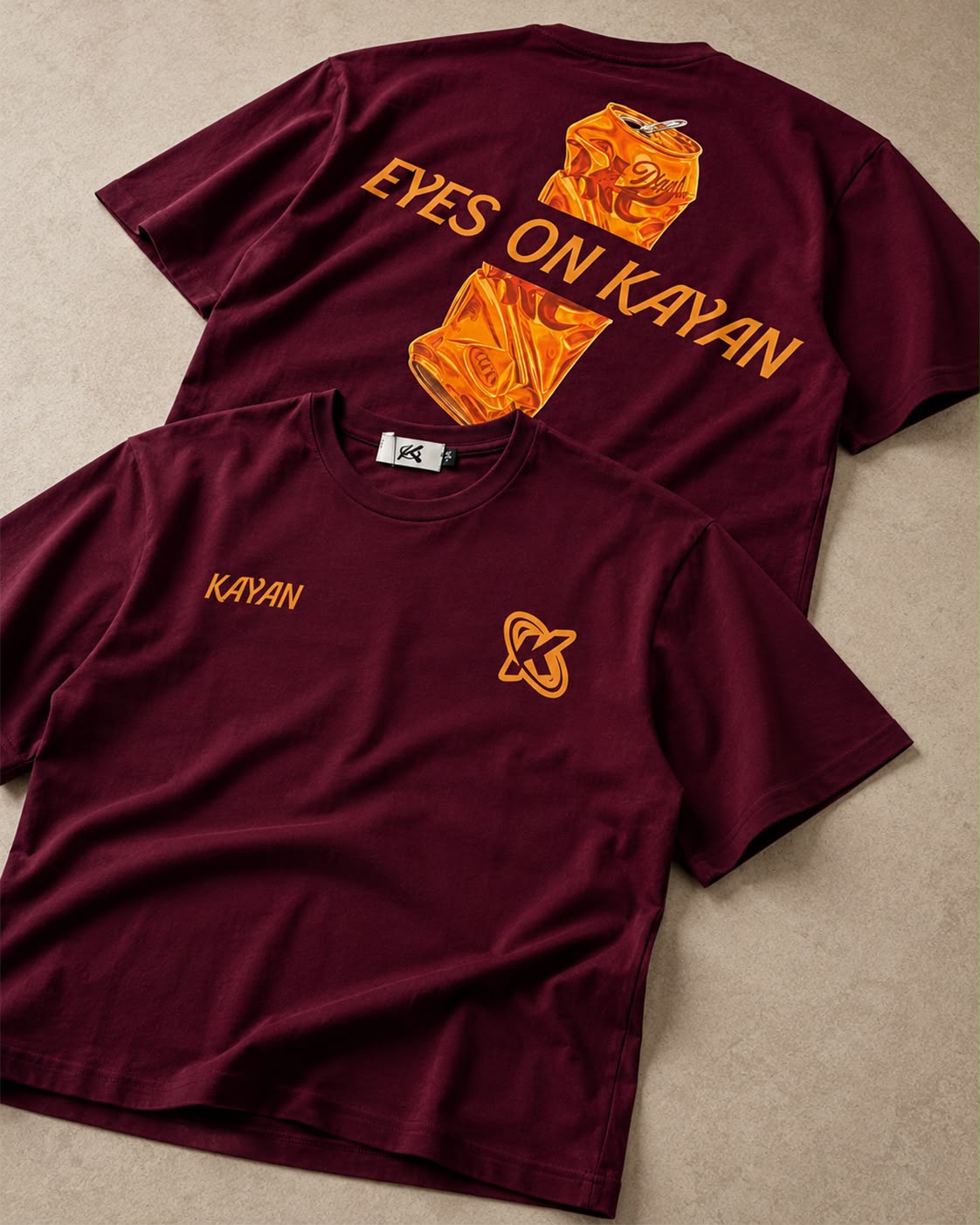 Can burgundy tee